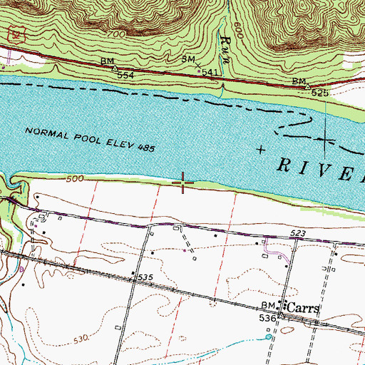 Topographic Map of Stouts Landing Post Office (historical), KY