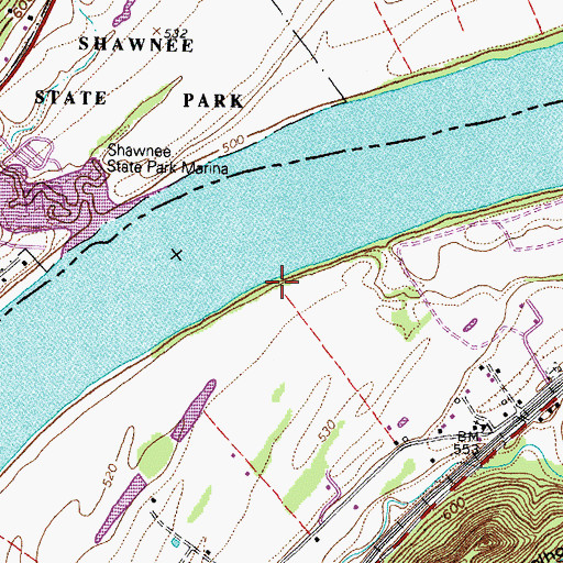 Topographic Map of Sullivans Landing, KY