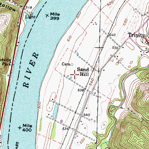 Topographic Map of The Sand Fills, KY