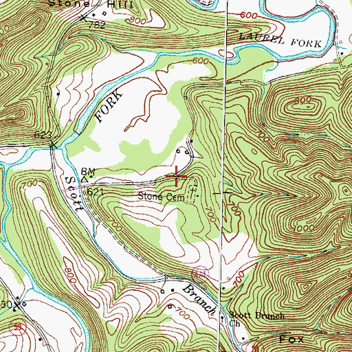 Topographic Map of Thor Post Office (historical), KY