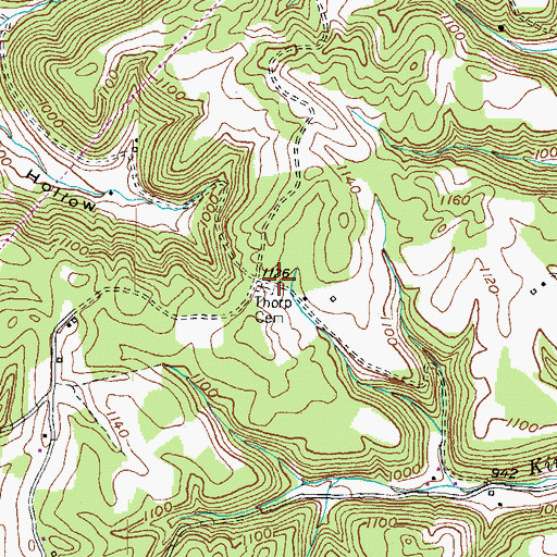Topographic Map of Throp Post Office (historical), KY