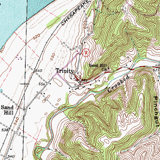 Topographic Map of Trinity Post Office (historical), KY