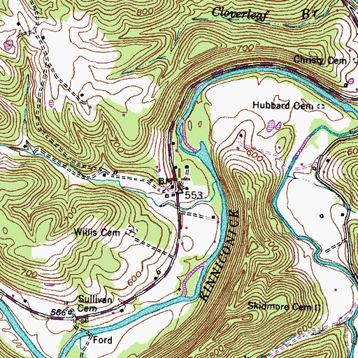 Topographic Map of Upper Bruce Post Office (historical), KY