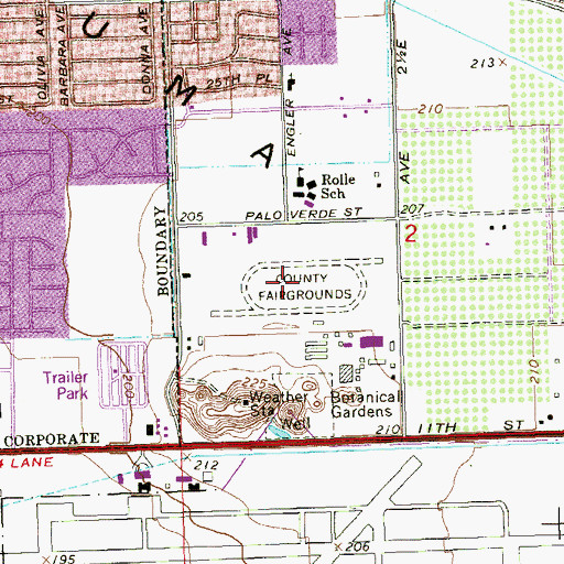 Topographic Map of Yuma County Fairgrounds, AZ