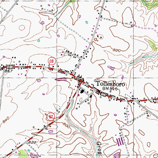 Topographic Map of Whitehouse Post Office, KY
