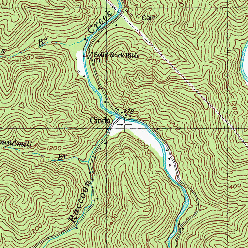 Topographic Map of Cinda Post Office (historical), KY