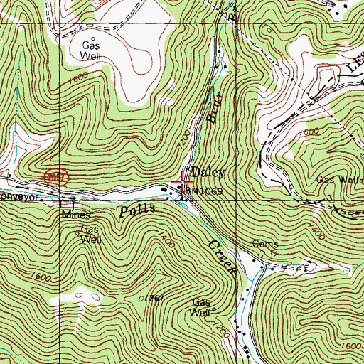 Topographic Map of Daley Post Office (historical), KY