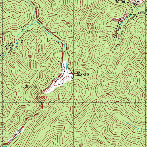 Topographic Map of Essie Post Office, KY