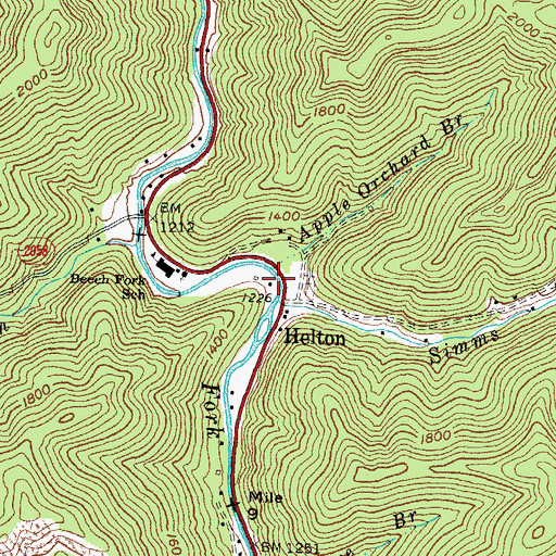 Topographic Map of Helton Post Office (historical), KY