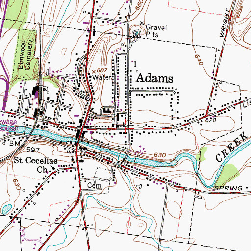 Topographic Map of Emmanuel Episcopal Church, NY