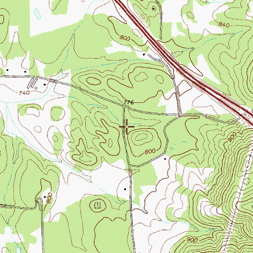 Topographic Map of John G Shaw Cemetery, GA