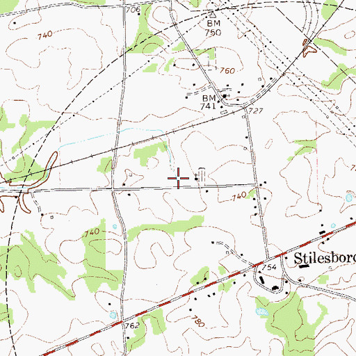 Topographic Map of Shiloh Missionary Baptist Church Cemetery, GA