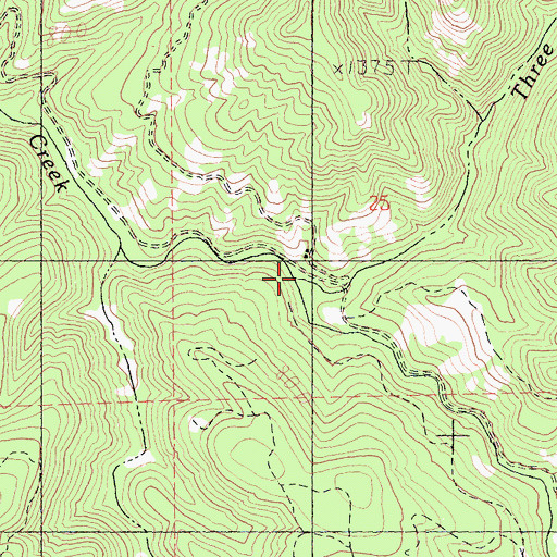 Topographic Map of Three Springs Creek, CA