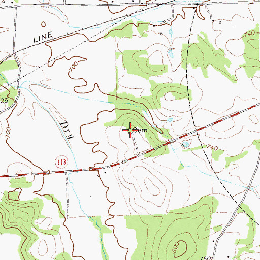 Topographic Map of Sproull Family Cemetery, GA
