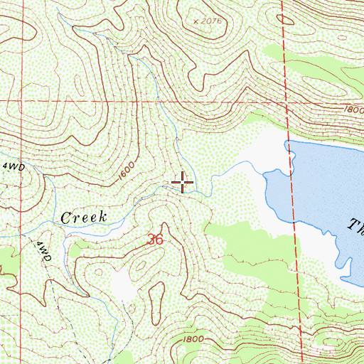 Topographic Map of Thurston Creek, CA