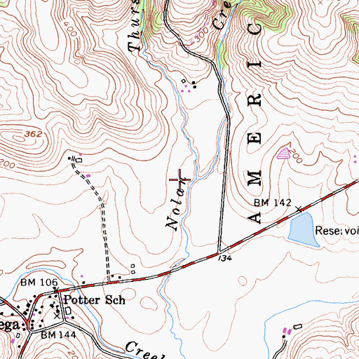 Topographic Map of Thurston Creek, CA