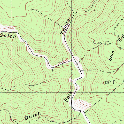 Topographic Map of Thurston Gulch, CA