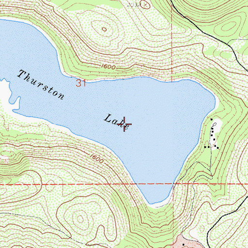 Topographic Map of Thurston Lake, CA