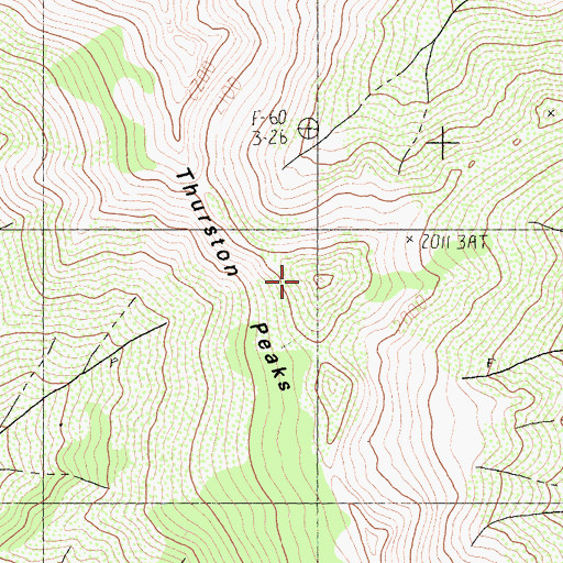 Topographic Map of Thurston Peaks, CA