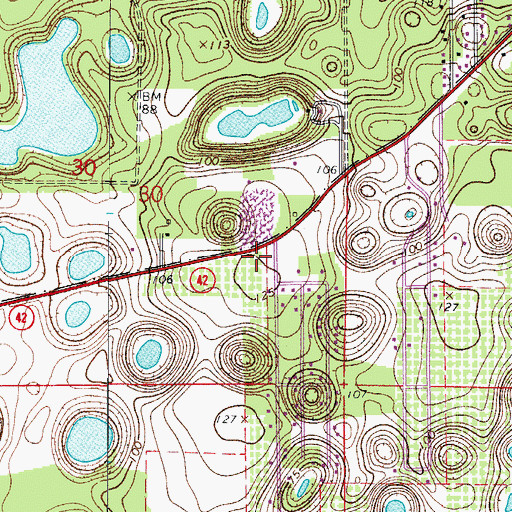 Topographic Map of Marion County Fire Rescue Rolling Woods Volunteer Station 29, FL