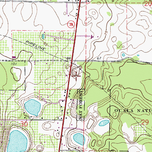 Topographic Map of Valley of Calvary Ministries, FL