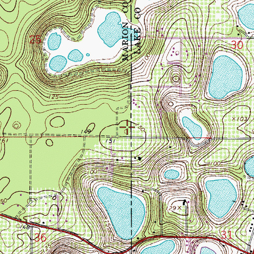 Topographic Map of Altoona Hinson Cemetery, FL