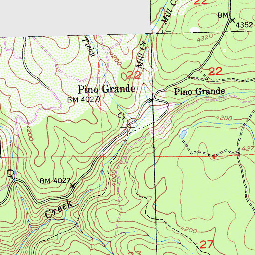 Topographic Map of Ticky Creek, CA
