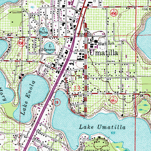 Topographic Map of Gwinn Cadwell Park, FL