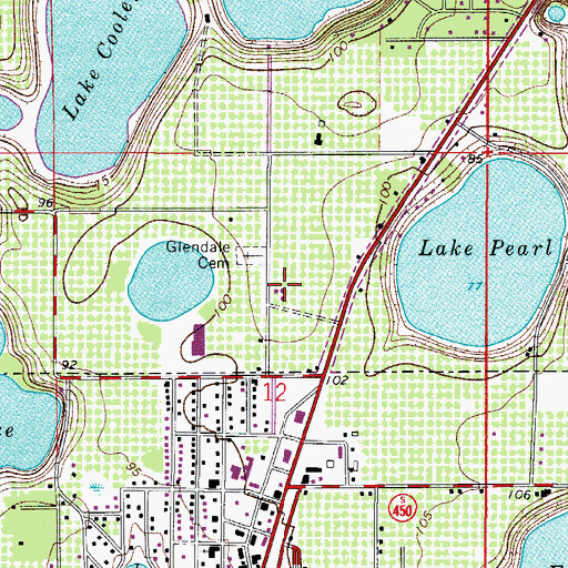 Topographic Map of Umatilla Water Tower, FL