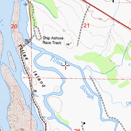 Topographic Map of Tillas Slough, CA