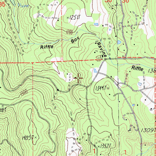 Topographic Map of Big Oak Valley, CA