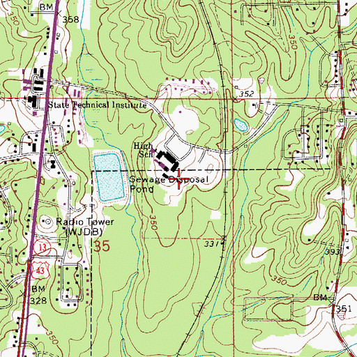 Topographic Map of D F Anderson Field, AL