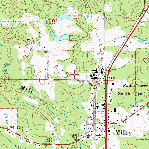 Topographic Map of A D Britton Stadium, AL