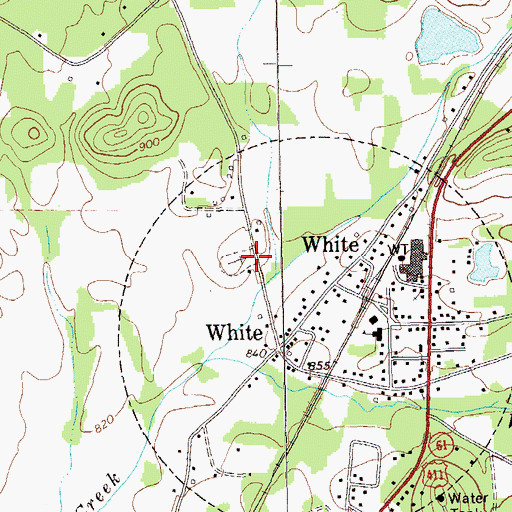 Topographic Map of White Cemetery, GA