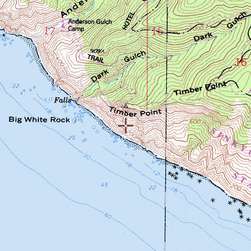 Topographic Map of Timber Point, CA