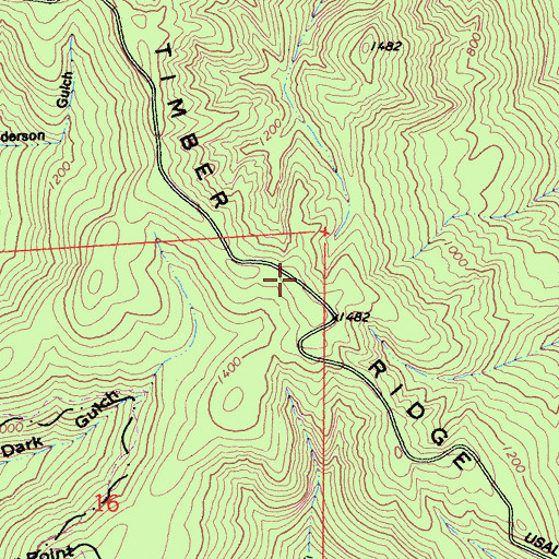 Topographic Map of Timber Ridge, CA