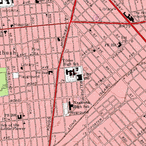 Topographic Map of It Takes A Village Academy, NY