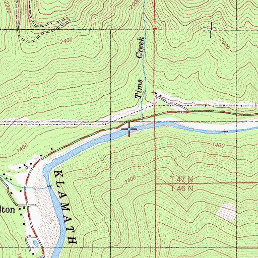 Topographic Map of Tims Creek, CA