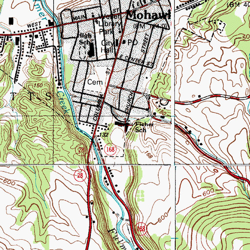 Topographic Map of Harry M Fisher Elementary School, NY