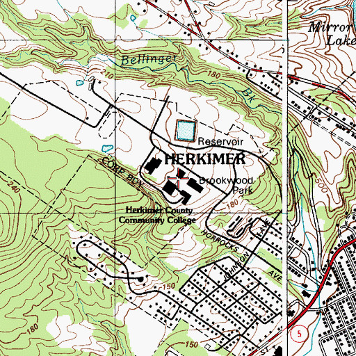 Topographic Map of Herkimer County Community College, NY