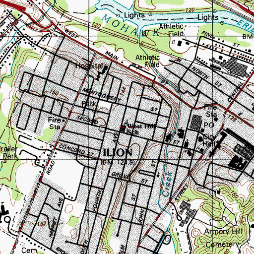 Topographic Map of West Hill School, NY
