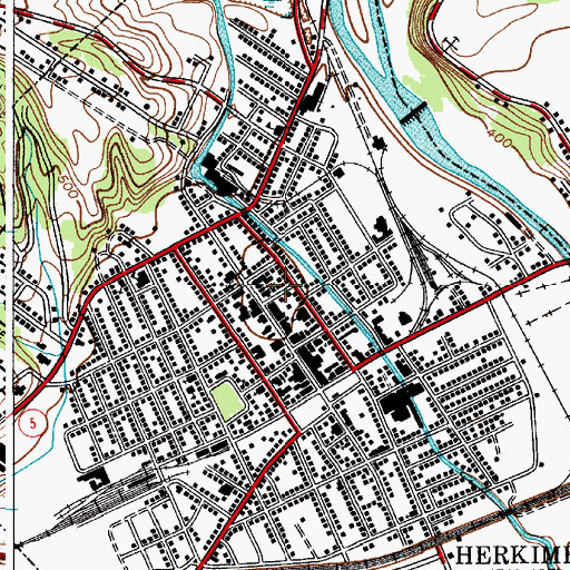 Topographic Map of Herkimer County Office Building, NY