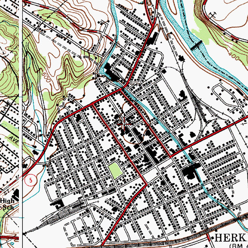 Topographic Map of Herkimer County Jail, NY