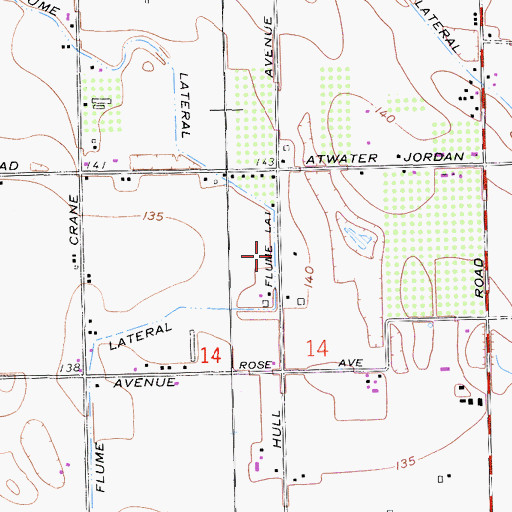Topographic Map of Tin Flume Lateral, CA