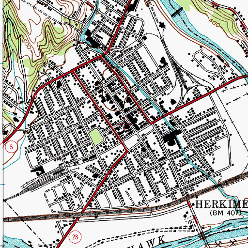 Topographic Map of First Universalist Church, NY