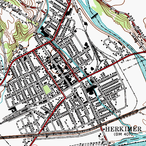 Topographic Map of Herkimer Municipal Hall, NY