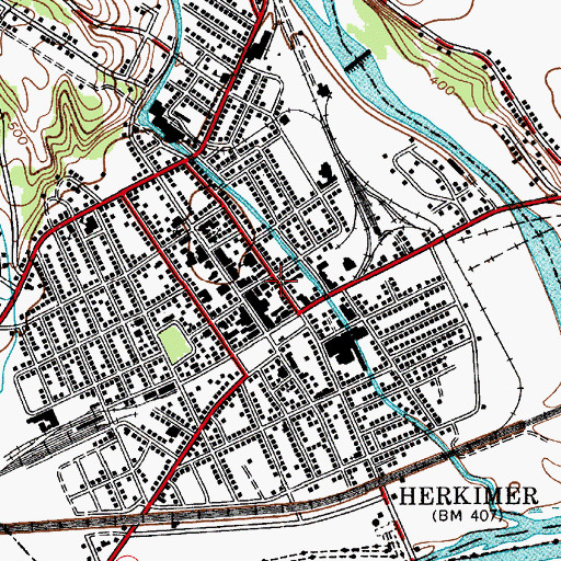 Topographic Map of First Baptist Church, NY