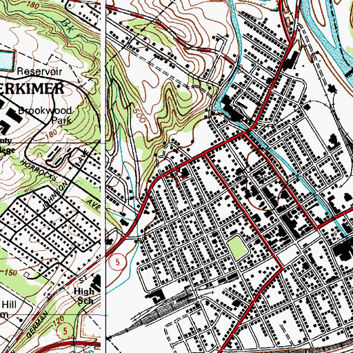 Topographic Map of Trinity Evangelical Lutheran Church, NY