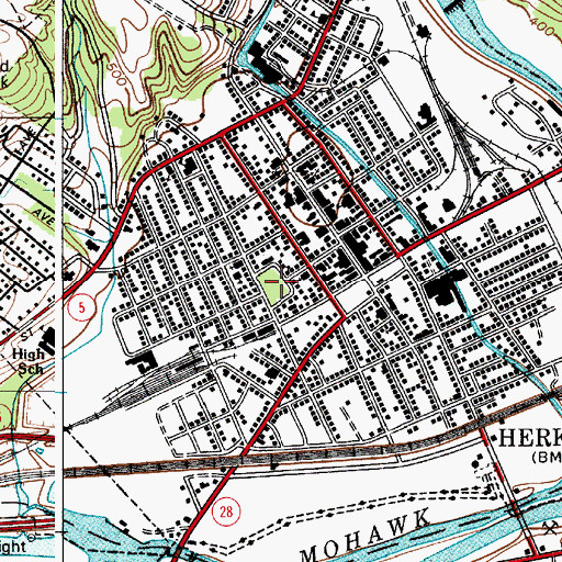 Topographic Map of Myers Park, NY