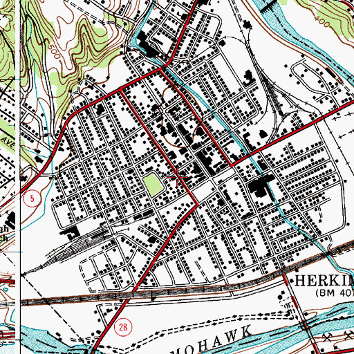 Topographic Map of First Methodist Church, NY